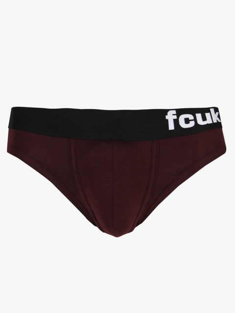 

Wine Solid Briefs, Red