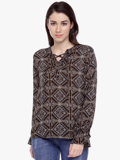 

Brown Printed Blouse