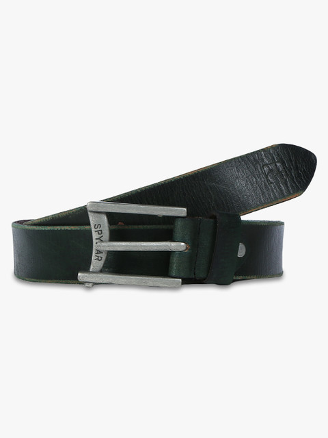 

SPYKAR Men Green Solid Leather Belt