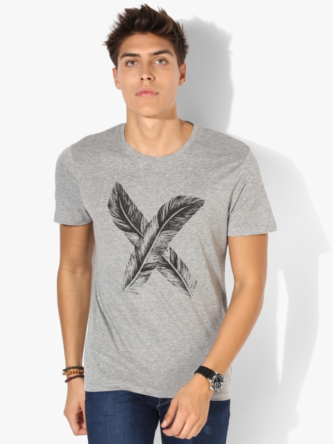 

Grey Printed Regular Fit Round Neck T-Shirt