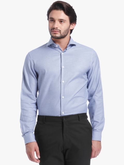 

Blue Textured Regular Fit Formal Shirt