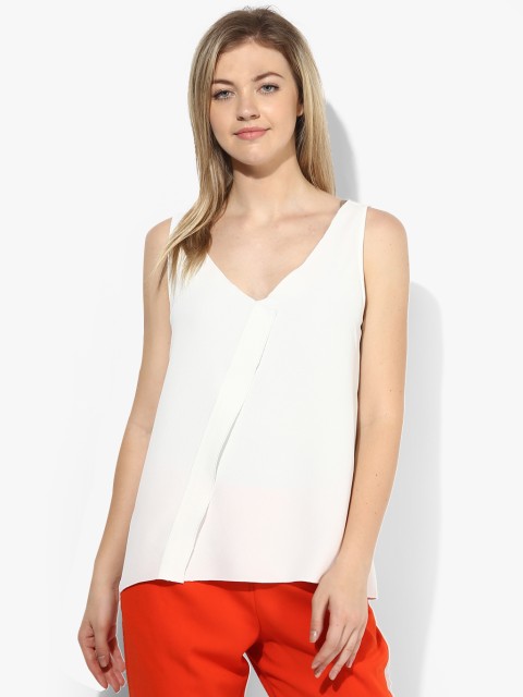 

French Connection White Solid Top