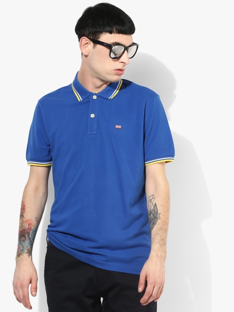 

Blue Solid Slim Fit Polo T-Shirt