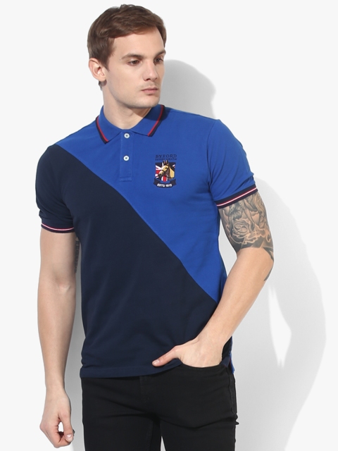 

Blue Solid Slim Fit Polo T-Shirt