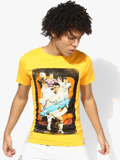 

Real Madrid Men Printed Yellow Round Neck T-Shirt
