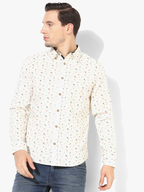 

Off White Printed Slim Fit Casual Shirt
