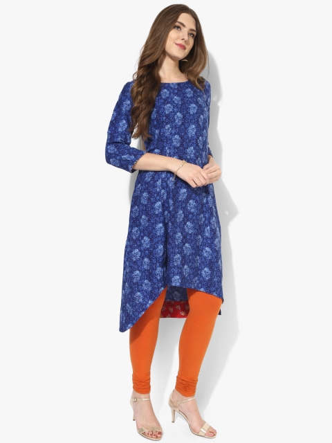 

Navy Blue Printed Kurta With Jacket