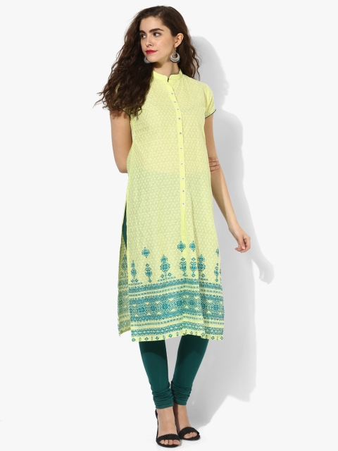 

Sabhyata Women Yellow Woven Design Kurta