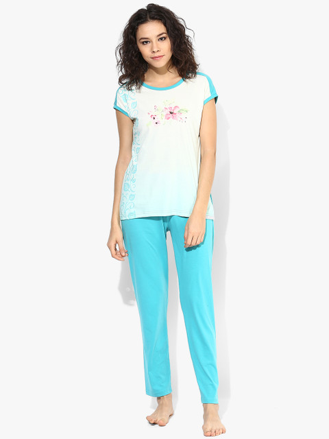 

Beige Printed Pyjama Set
