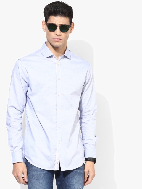 

Celio Men Blue Solid Regular Fit Casual Shirt