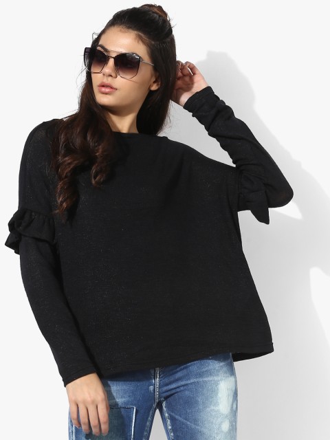 

Vero Moda Women Black Solid Pullover
