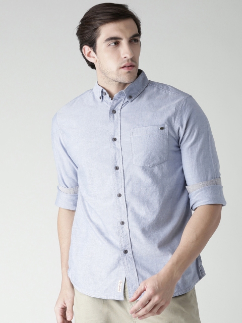 

Tokyo Laundry Men Blue Regular Fit Solid Casual Shirt
