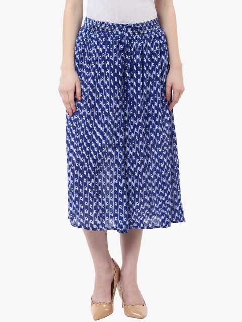 

Blue Printed Flared Fit Palazzo