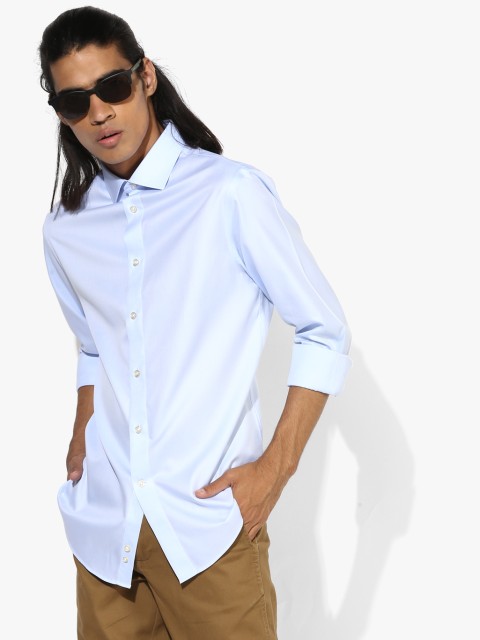 

Light Blue Solid Regular Fit Casual Shirt