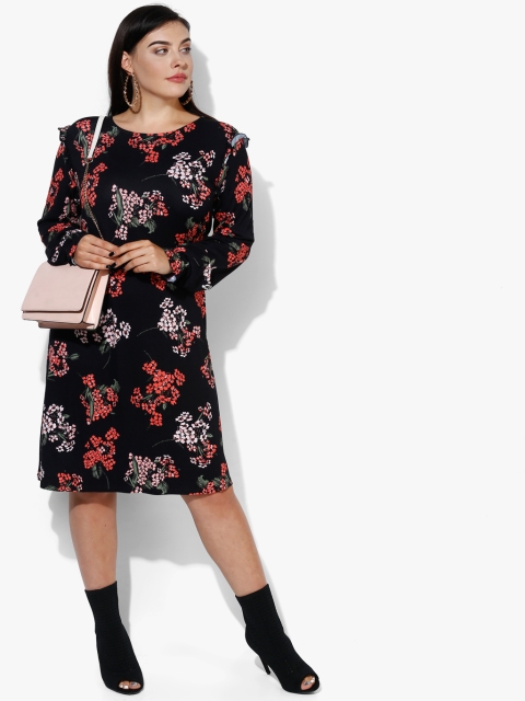 

Black Coloured Printed Shift Dress