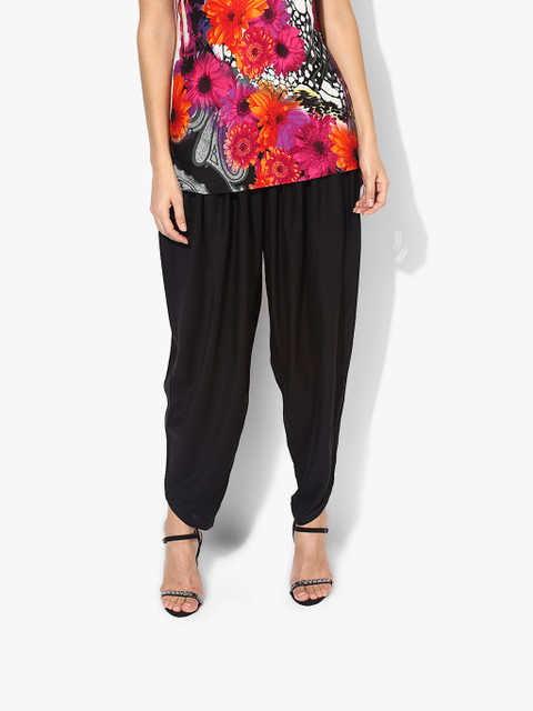 

Global Desi Women Black Solid Dhoti Pants