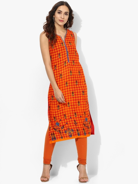 

Red Printed Kurta