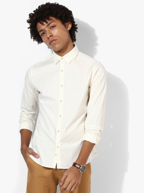 

Off White Printed Slim Fit Casual Shirt