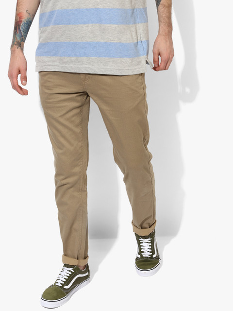 

Khaki Printed Regular Fit Chinos