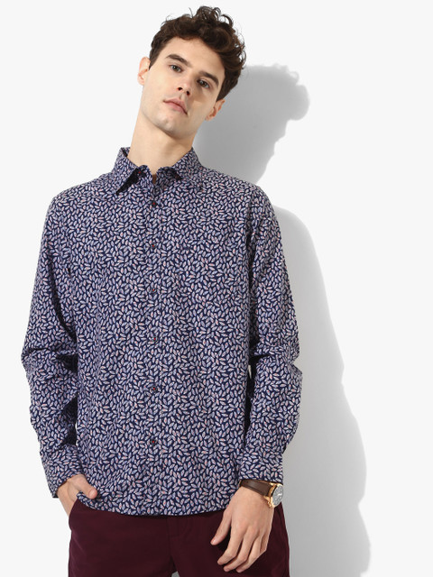 

United Colors of Benetton Men Navy Blue Slim Fit Printed Casual Shirt