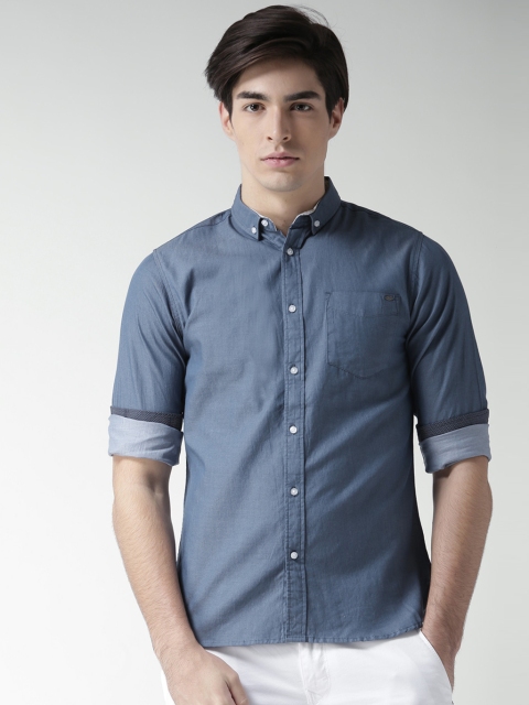 

Tokyo Laundry Men Blue Regular Fit Solid Casual Shirt