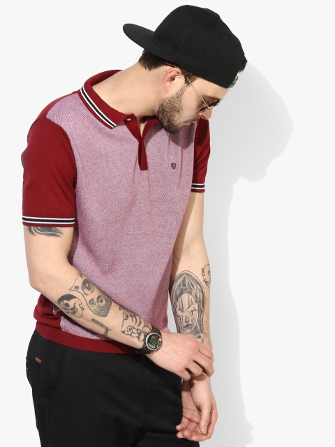 

Maroon Solid Slim Fit Polo T-Shirt