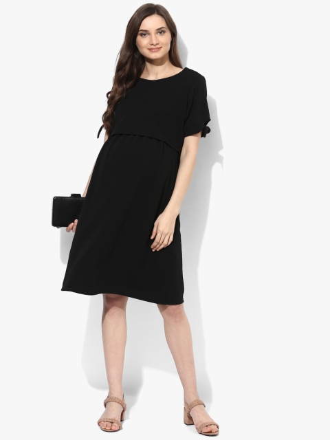 

DOROTHY PERKINS Black Coloured Textured Shift Dress