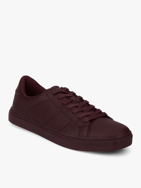 

ALCOTT Men Wine-Coloured Solid Sneakers, Burgundy