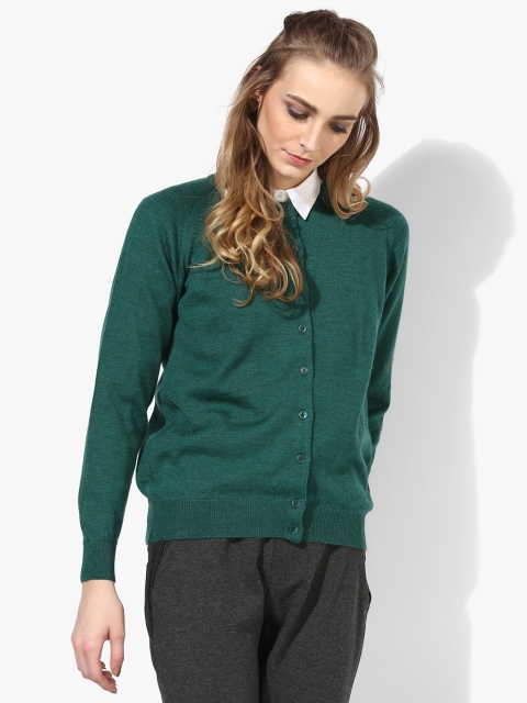 

Monte Carlo Women Green Solid Cardigan