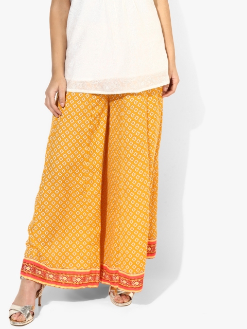 

Yellow Printed Wide Leg Palazzo