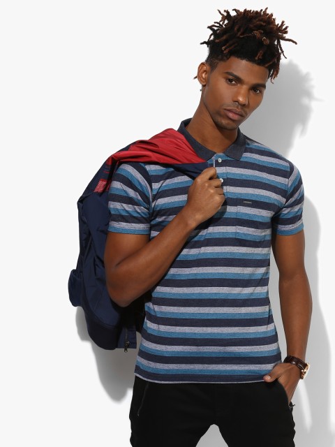 

Multicoloured Striped Comfort Fit Polo T-Shirt, Multi