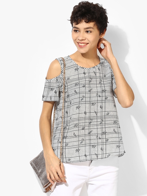 White Printed Blouse