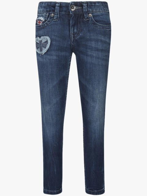 

Pepe Jeans Girls Navy Blue Pixlette Skinny Fit Mid-Rise Clean Look Stretchable Jeans