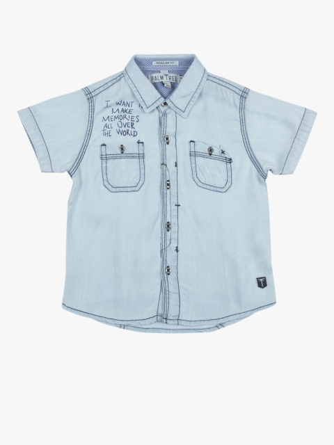 

Light Blue Regular Fit Casual Shirt