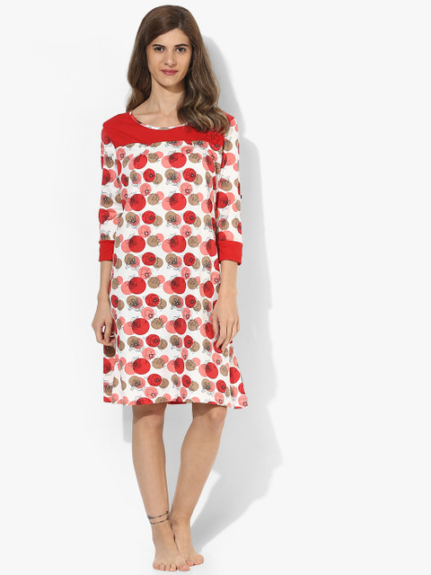 

Red Printed Sleepdress, Multi