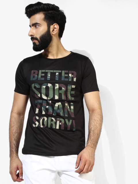 

Black Printed Slim Fit Round Neck T-Shirt