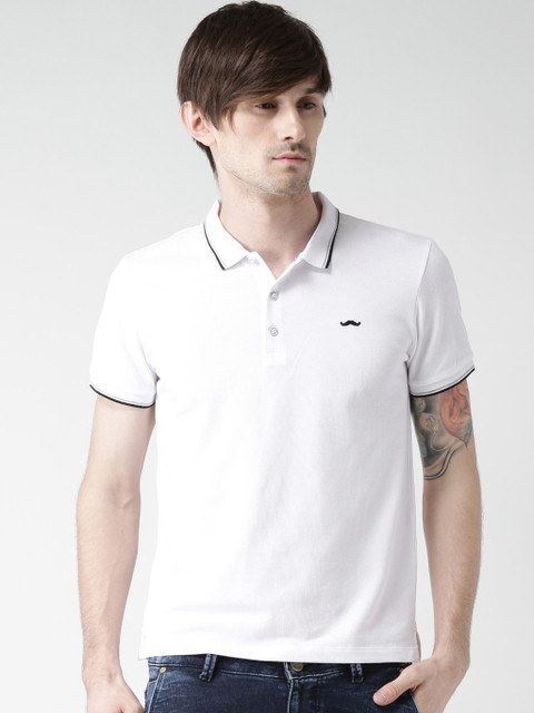 

Metersbonwe Men White Regular Fit Polo T-Shirt