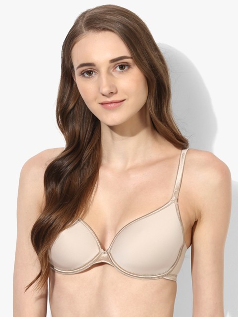 

Beige Solid Padded Bra