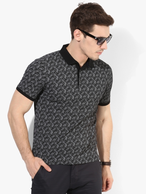

Grey Printed Slim Fit Polo T-Shirt