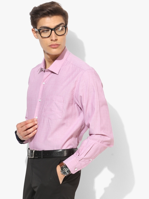 

Louis Philippe Men Pink Slim Fit Self Design Formal Shirt