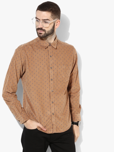 

Brown Printed Slim Fit Casual Shirt