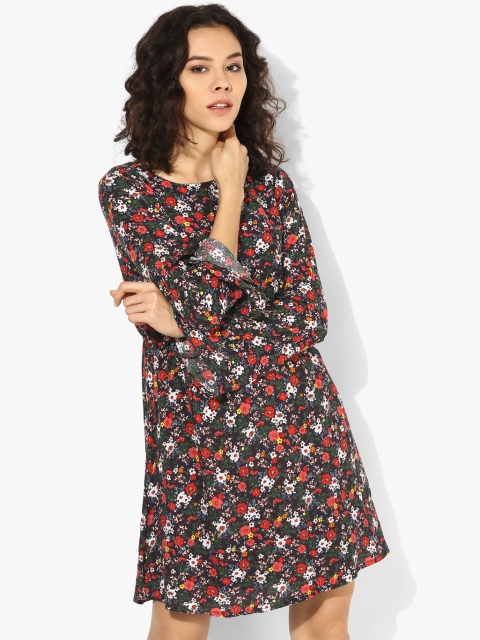 

Vero Moda Women Black & Red Printed A-Line Dress