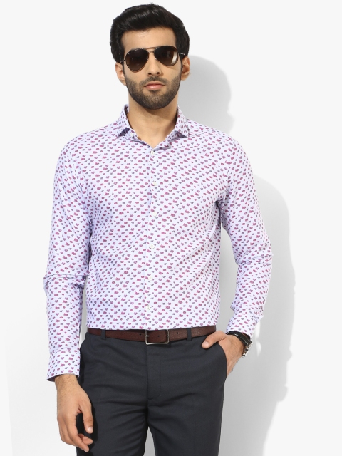 

Blue Printed Slim Fit Formal Shirt