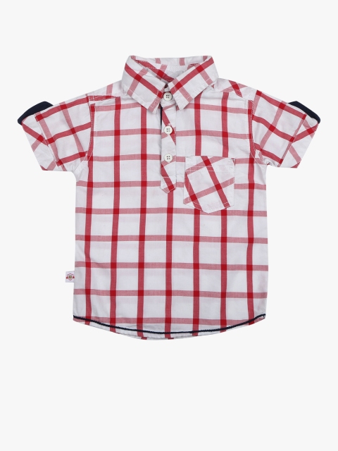 

White Checked Slim Fit Casual Shirt