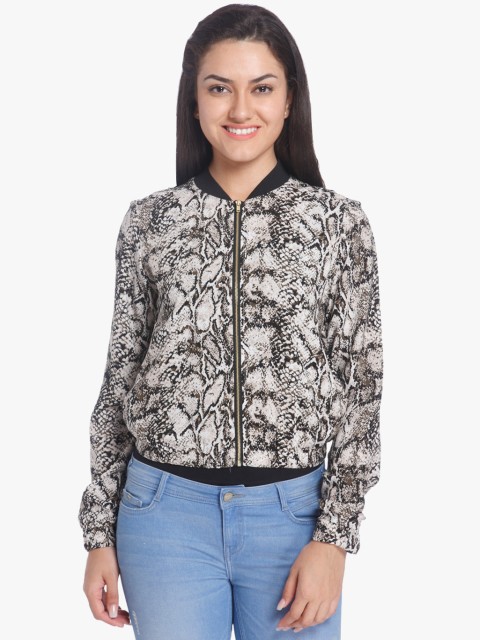 

Grey Printed Winter Jacket