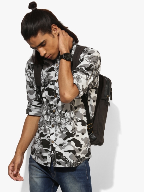 

Multicoloured Printed Slim Fit Casual Shirt, Multi