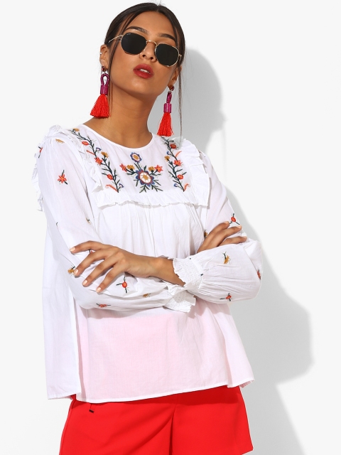 

White Self Desgin Blouse