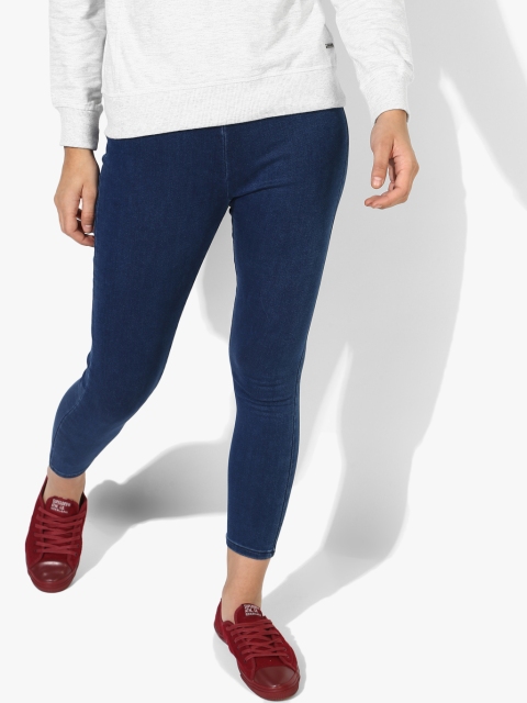 

Blue Solid Mid Rise Skinny Fit Jeggings