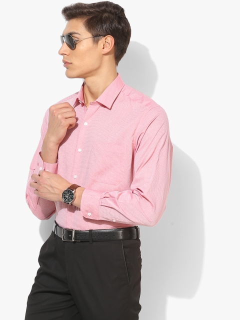 

Pink Textured Slim Fit Formal Shirt