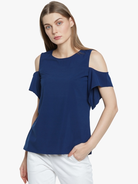 

AND Women Navy Blue Solid Top